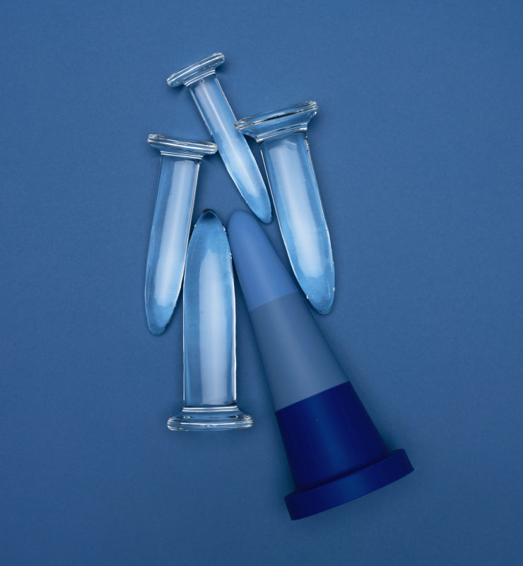 Glass Anal Dilator Set and Silicone Anal Cone Bundle